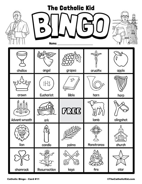 Catholic Bingo Game Printable Free
